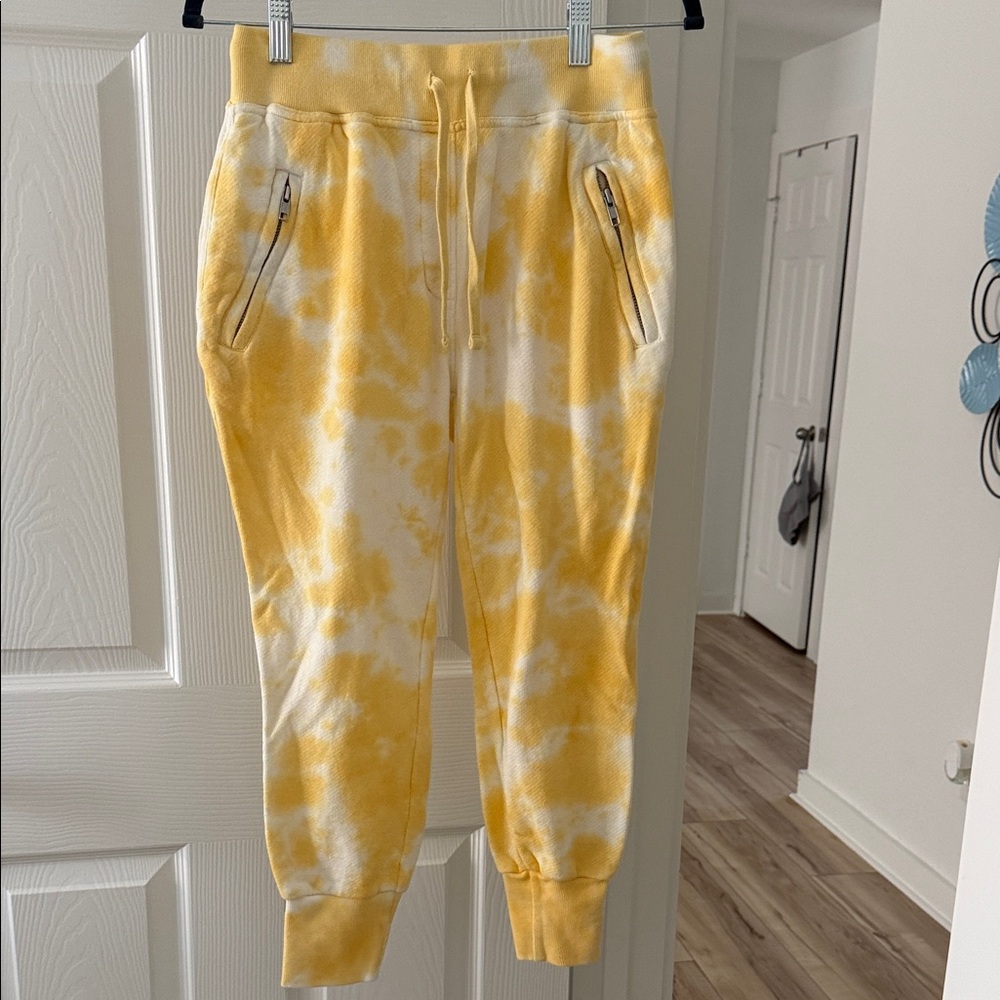 Sincerely Jules for Bandier Yellow and White Tie-Dye Women’s  Joggers